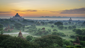 Fog Landscape Myanmar 5000x3337 wallpaper