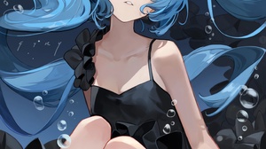 Anime Anime Girls Hatsune Miku Vocaloid Long Hair Twintails Blue Hair Blue Eyes Dress Portrait Displ 2926x4096 wallpaper