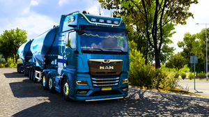 Euro Truck Simulator 2 Truck Truck Man Blue Trucks Finnish MAN Company Vehicle Clouds Sky Trees Fron 2560x1440 Wallpaper