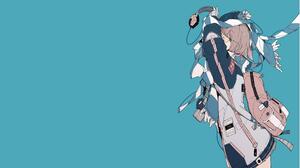 Daisukerichard Anime Girls Original Characters Minimalism Backpacks Simple Background Glasses Lookin 3840x2160 Wallpaper