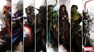 Marvel Comics The Avengers Iron Man Captain America Loki Nick Fury Black Widow Hulk Thor Fan Art Com 1920x1080 Wallpaper