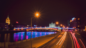 City Moscow Night River Road Russia Time Lapse 1999x1328 Wallpaper