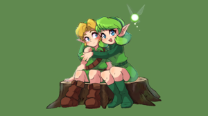 Nintendo Video Games Blonde Video Game Girls Simple Background Green Background Zelda The Legend Of  3840x2160 wallpaper