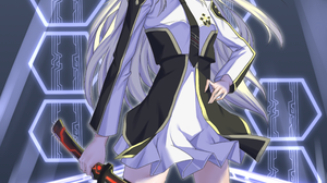 Anime Anime Girls Yu Gi Oh Sky Striker Ace Raye Long Hair Blonde Zettai Ryouiki Solo Katana Artwork  2480x3507 Wallpaper
