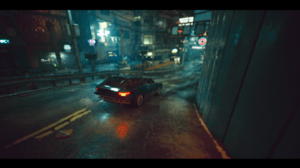 Cyberpunk 2077 Colorful Car Rainydays CGi Video Games Taillights Rain Road Lights 1920x1080 Wallpaper