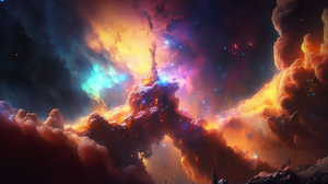Ai Art Colorful Clouds Nebula Universe Space 3136x1792 Wallpaper