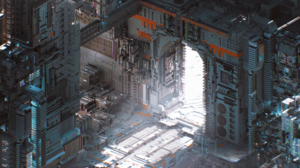 3D Digital Art Artwork Cyberpunk Isometric Voxels Futuristic City City Building Architecture Fantasy 3840x2160 Wallpaper