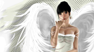 Wings White Black Hair Earrings 2615x1080 Wallpaper