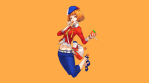 Bag Cap Girl Lollipop Orange Eyes Orange Hair Original Anime Short Hair Orange Fruit 2300x1412 Wallpaper