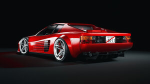 Ferrari Ferrari Testarossa Concept Art Concept Cars Digital Art Digital Render Artwork Red Cars Car  2800x2100 Wallpaper
