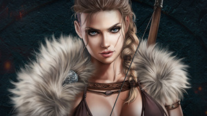 Dandonfuga Warrior Digital Art Artwork Fantasy Girl Fur Blonde Women Dark Background Closeup Assassi 3840x2160 Wallpaper