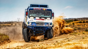 Kamaz Rallying Red Bull Sand Truck Vehicle 5000x3000 Wallpaper