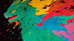 Ai Art Ai Generated Creature Colorful Stable Diffusion Dragon Green Black Background 4050x2160 Wallpaper