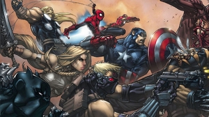 Spider Man Captain America Thor Valkyrie Marvel Comics Black Panther Marvel Comics Iron Man Deadshot 1920x1080 Wallpaper