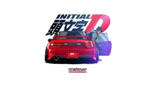 EDC Graphics Nissan 240SX Nissan Render JDM Initial D Anime Japanese Cars Rear View Red Cars 1920x1080 Wallpaper