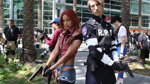 Claire Redfield Leon Kennedy Resident Evil Resident Evil 2 Cosplay Gun People Trees Looking At Viewe 5184x3456 Wallpaper