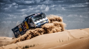 Desert Kamaz Rallying Red Bull Sand Truck Vehicle 5000x3333 Wallpaper