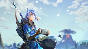 Hololive Hololive English Ninomae Inanis Zelda Breath Of The Wild Bow Sword Shield Arrows Pointy Ear 2000x1102 Wallpaper