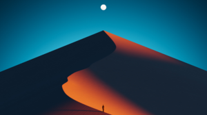 Digital Art Artwork Illustration Dunes Desert Landscape Sand Night Nightscape Nature Moon Simple Bac 2400x1440 Wallpaper