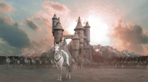 War Warrior Soldier Horse Riding Painting Oil Painting Photo Manipulation Fantasy Castle Castle Fant 5000x3000 Wallpaper
