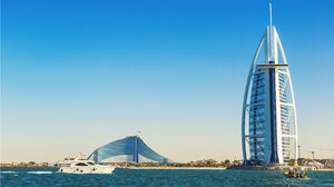 Dubai United Arab Emirates Building Yacht Boat 4244x2387 Wallpaper