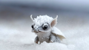 Ai Art Creature Tiny Snow Frost Winter 3136x1792 Wallpaper