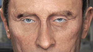Vladimir Putin CGi Looking At Viewer Face Cropped Political Figure Celebrity Renju Bosco Blurry Back 930x1315 Wallpaper