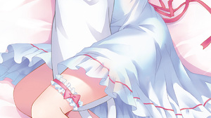 Bili Girl 33 Bilibili Barefoot Blue Hair Red Eyes Dress Hugging Anime Girls Carminar 1080x2946 Wallpaper