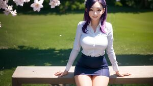Ai Art Women Asian Looking At Viewer Skirt Sitting Flowers Flower In Hair Legs 3584x2304 Wallpaper