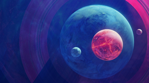 Ice Lava Moon Planet Space Art Universe Blue Galaxy Space Digital Digital Art Artwork Illustration W 7680x2160 Wallpaper