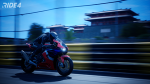 Motorcycle Racing Motorcycle Vehicle Headlights Blurred Blurry Background Race Tracks Helmet 1920x1080 Wallpaper