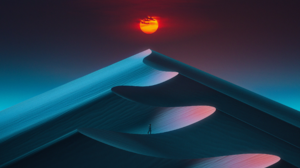 Digital Art Artwork Illustration Dunes Desert Landscape Sand Night Nightscape Nature Simple Backgrou 2400x1440 Wallpaper
