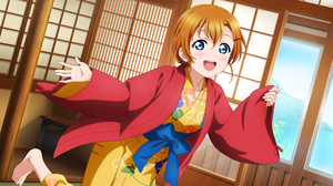 Kousaka Honoka Love Live Anime Girls Anime Kimono Blushing 3600x1800 Wallpaper