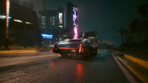 Cyberpunk Cyberpunk 2077 City Lights Video Game Art Car Sports Car Neon Drive Driver 2560x1440 Wallpaper