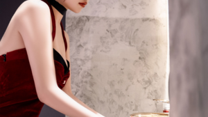 Cosplay Asian Red Dress Black Hair Resident Evil 2841x4200 Wallpaper