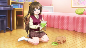 Osaka Shizuku Love Live Nijigasaki High School Idol Club Love Live Anime Anime Girls Rabbits Animals 3600x1800 Wallpaper