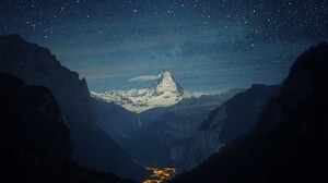 Nature Mountains Matterhorn Lights Landscape Alps 2560x1600 Wallpaper