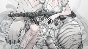 Myrica Anime Anime Girls Digital Art Illustration Women Tiger White Tigers Animals Weapon White Sitt 2364x3000 Wallpaper