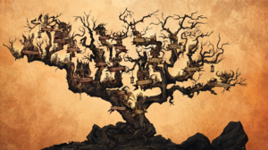 Diablo IV Blizzard Entertainment Trees Minimalism Simple Background Video Games Video Game Art 2560x1440 Wallpaper
