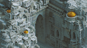 3D Digital Art Artwork City Fantasy City Illustration Isometric Voxels Building Mari K 3840x2160 Wallpaper