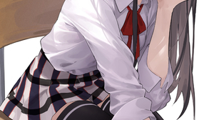 Yahari Ore No Seishun Love Comedy Wa Machigatteiru JK Blushing Black Hair Long Hair School Uniform H 2037x3605 Wallpaper