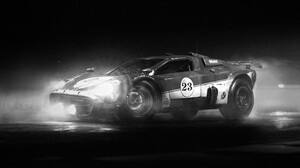 Milos Belanec CGi Race Cars Headlights Ultrawide Monochrome Car Mist Daytona ArtStation 3840x1670 Wallpaper