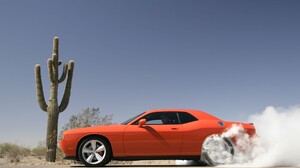Burnout Car Dodge Dodge Challenger Dodge Challenger Srt8 Orange Car Smoke Vehicle 1920x1200 Wallpaper
