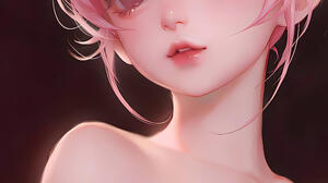 Anime Anime Girls Pink Hair Purple Eyes Vertical 5760x11744 Wallpaper