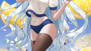 Digital Digital Art Artwork 2D Anime Anime Girls Looking At Viewer Blue Eyes White Hair Portrait Por 2500x3872 Wallpaper