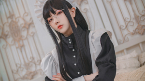 Asian Maid Outfit Glasses Dark Hair 5168x3448 Wallpaper