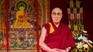 Dalai Lama Buddhism Men Monks Glasses Men Outdoors Colorful Buddha Flowers 2100x1400 Wallpaper