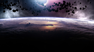 Asteroid Atmosphere Cgi Eclipse Landscape Moon Plant Space 1920x1200 Wallpaper