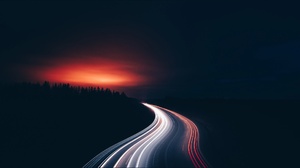 Highway Light Night Road Time Lapse 2048x1098 Wallpaper