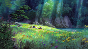 Animated Movies Anime Animation Film Stills Pond Grass Flowers Summer Kari Gurashi No Arietti Studio 1920x1080 Wallpaper